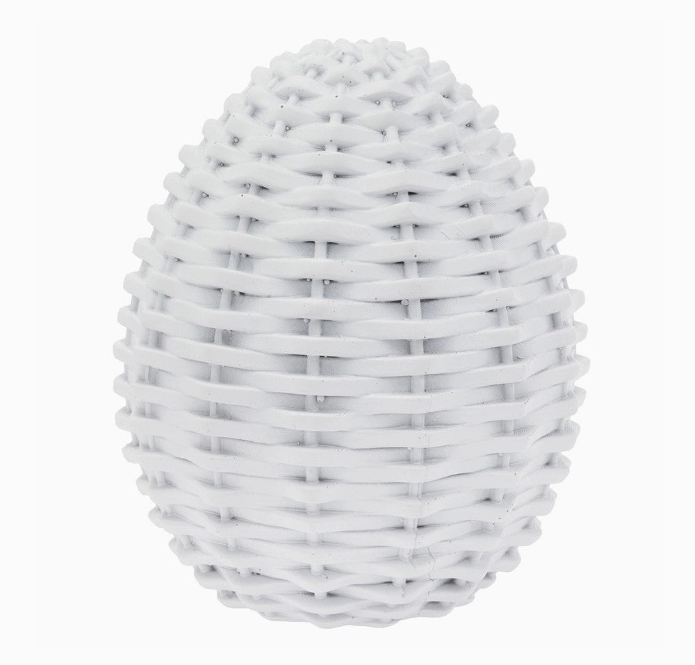 egg :: white wicker 5”H