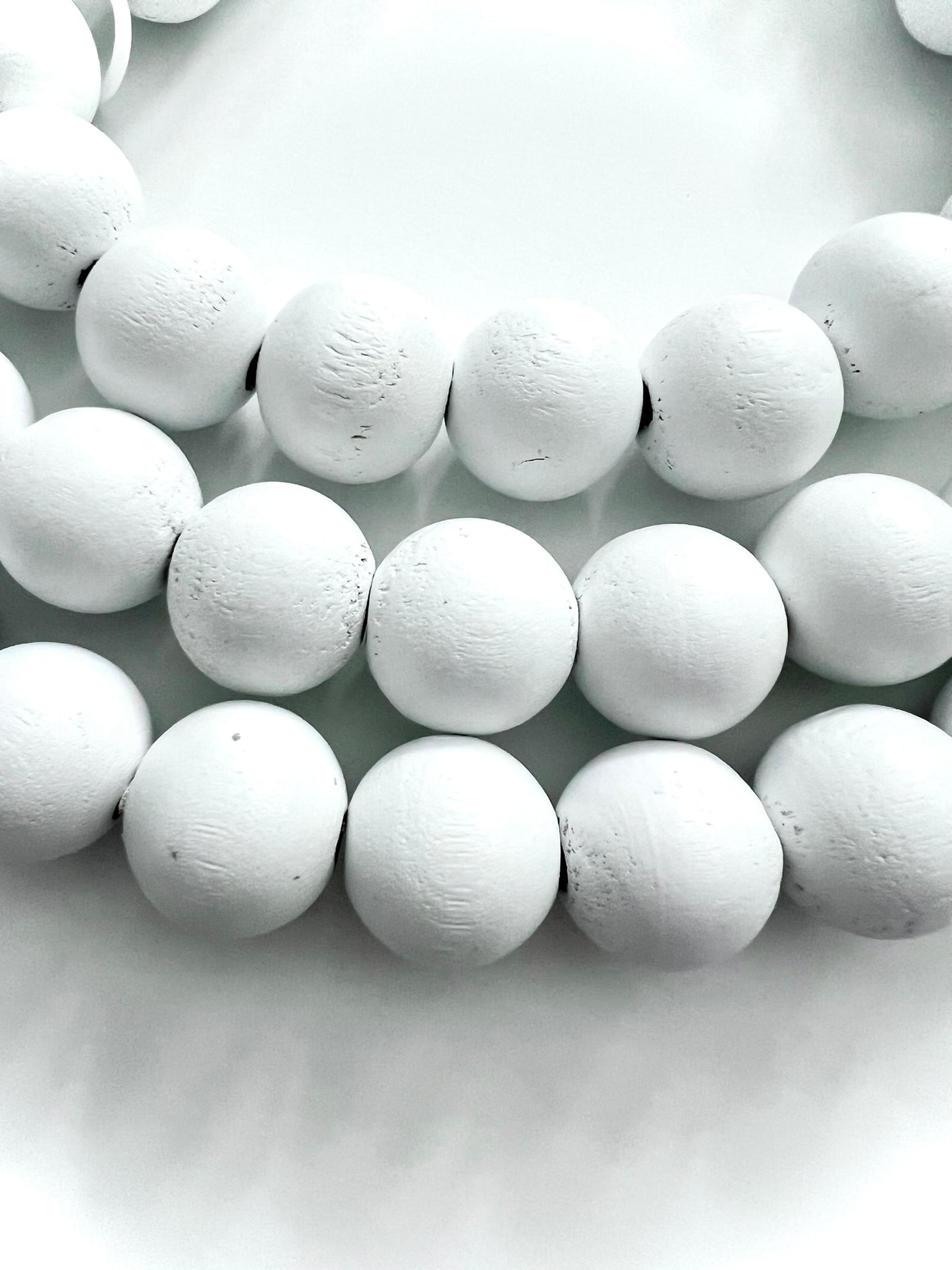 garland :: white wood beads