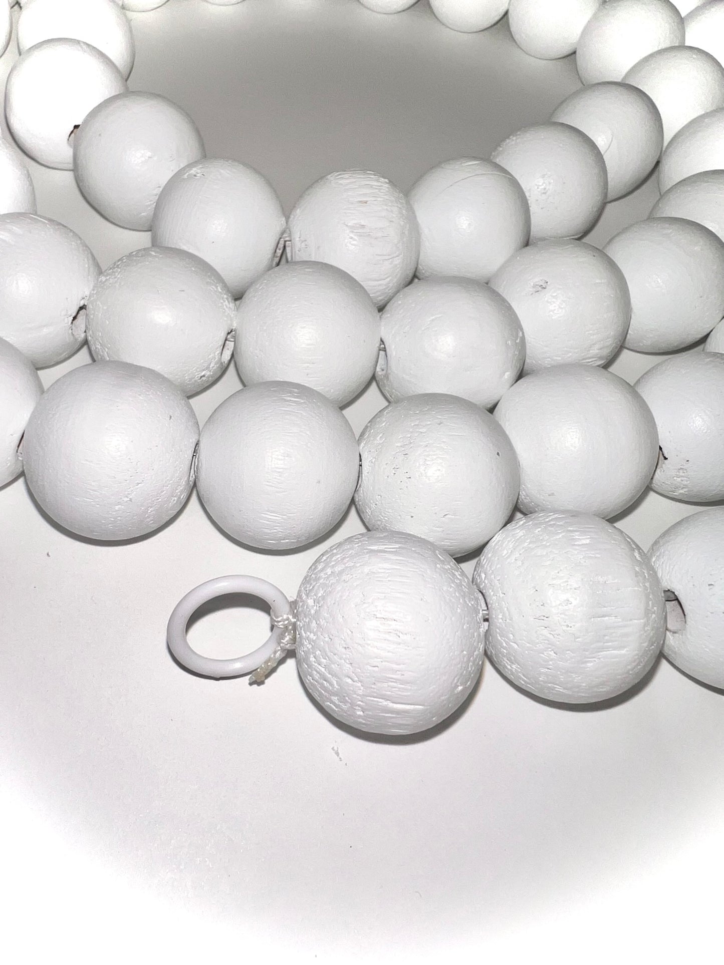 garland :: white wood beads