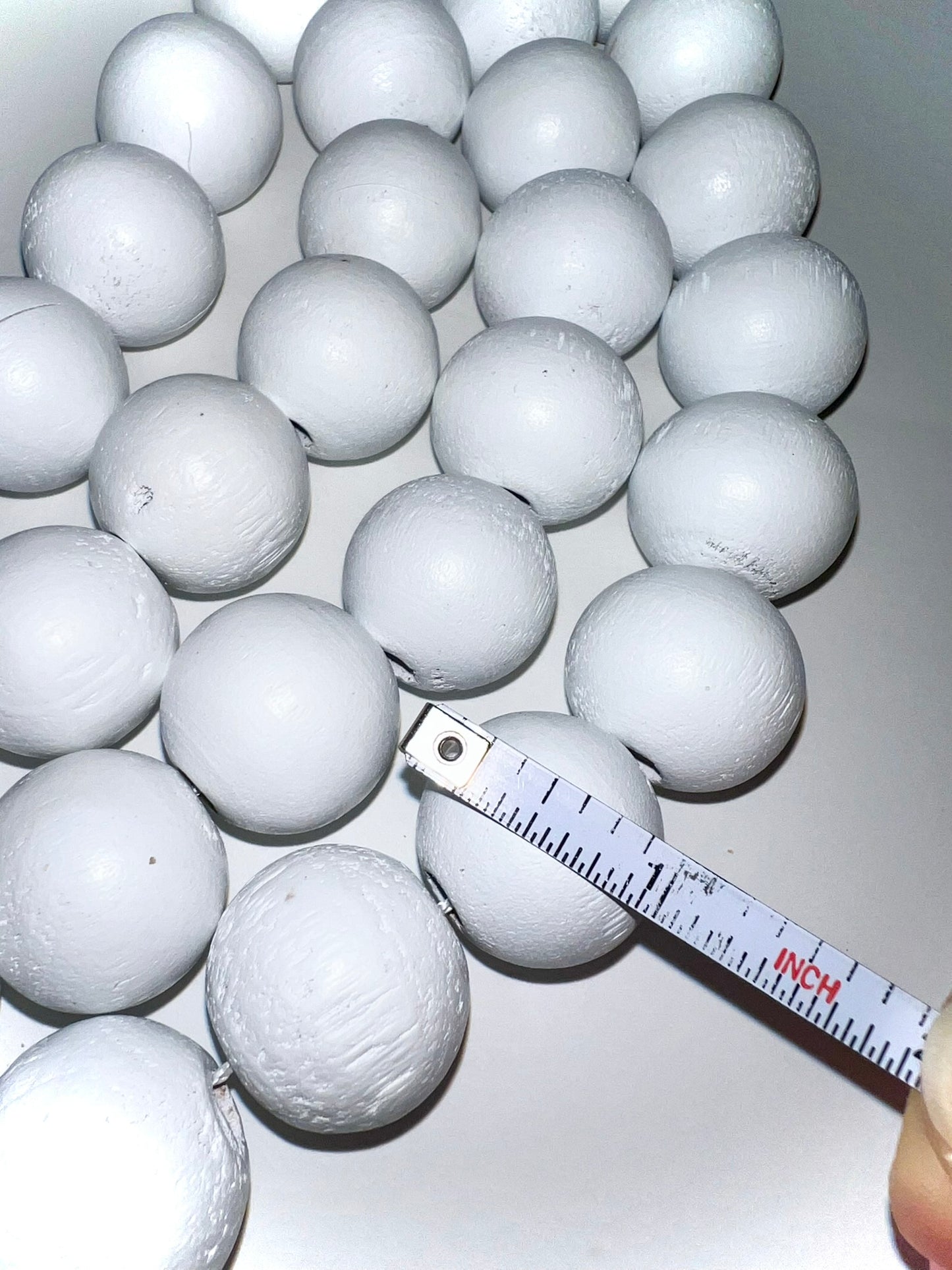 garland :: white wood beads