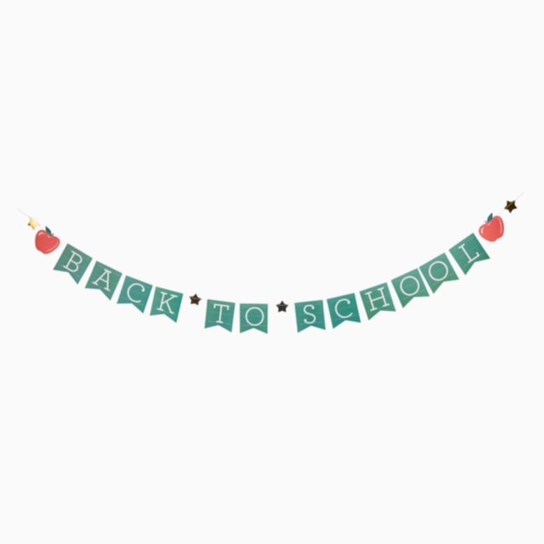 back to school banner hanging