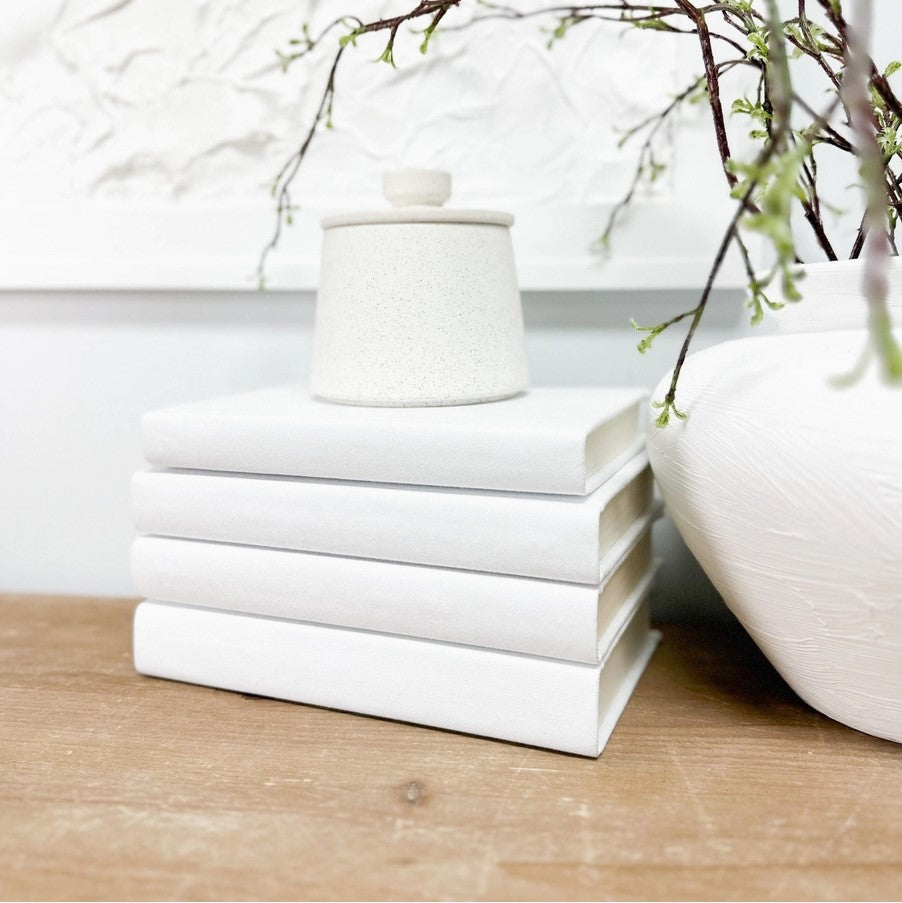 book :: white linen smooth spine