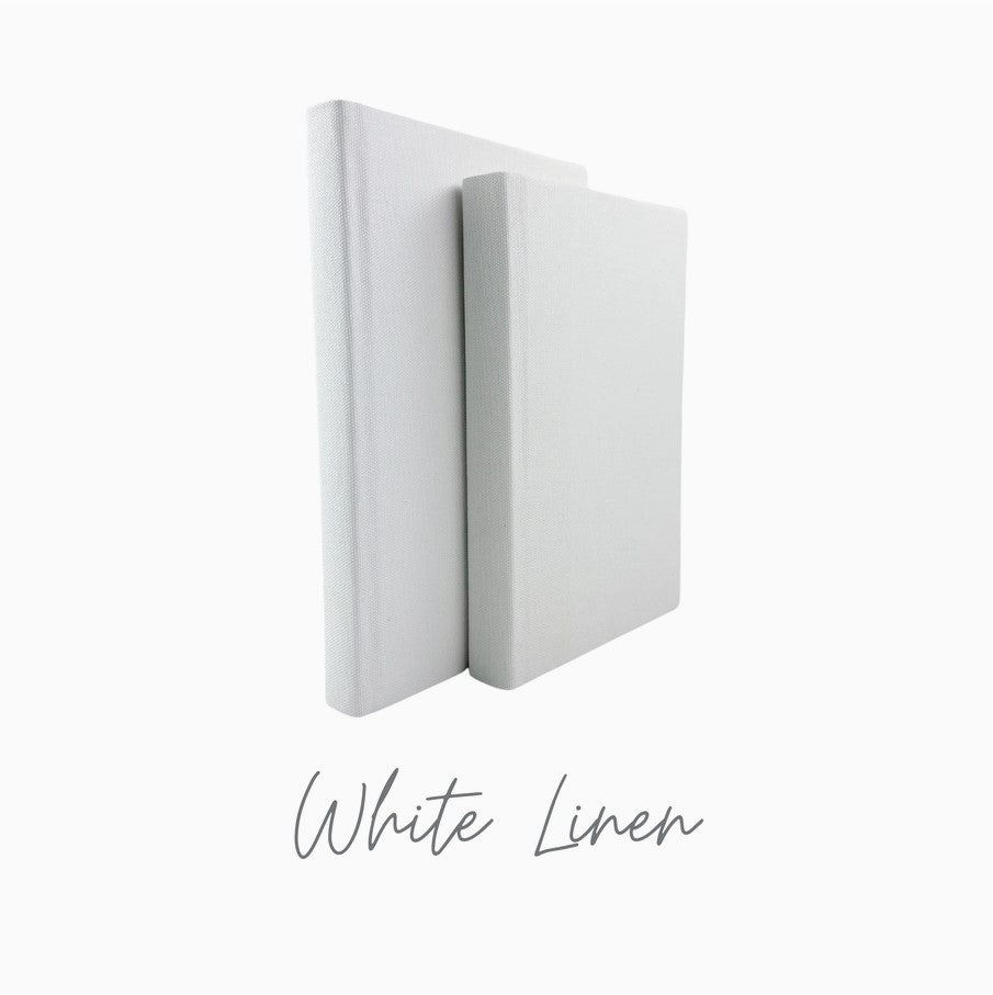 book :: white linen smooth spine