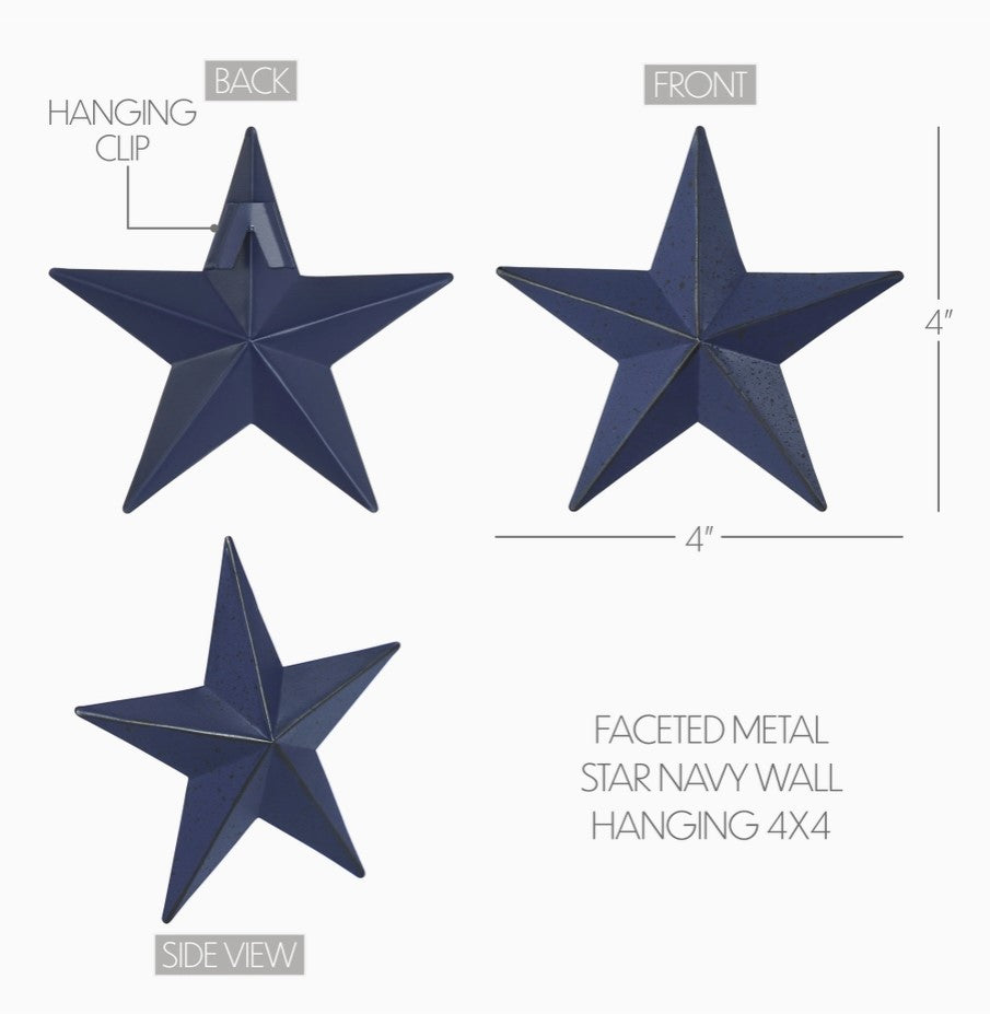 metal star :: navy blue speckled