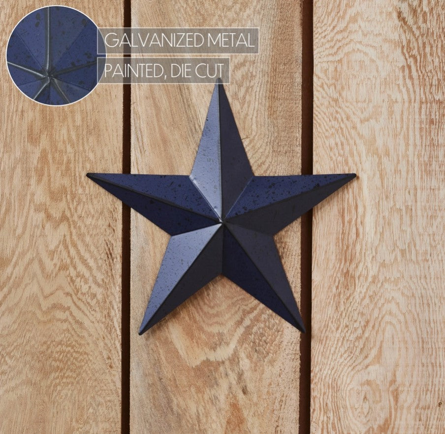 metal star :: navy blue speckled
