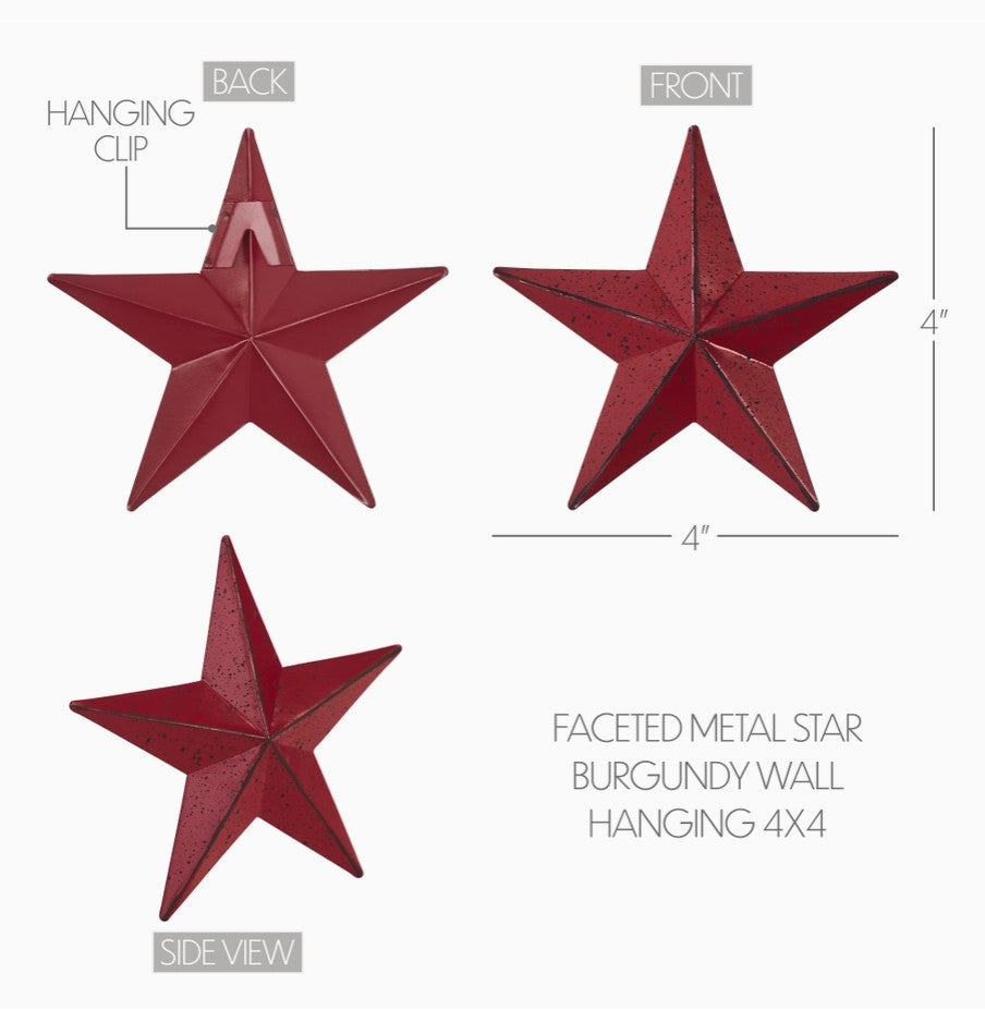 metal star :: burgundy red speckled