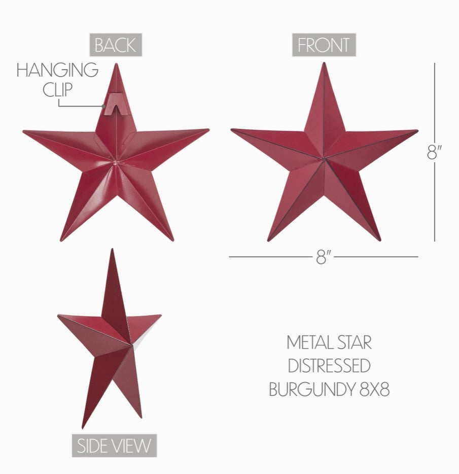 metal star :: burgundy red