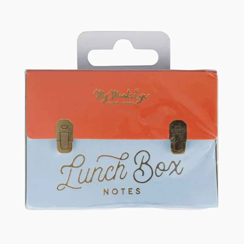lunch box notes in red and blue box