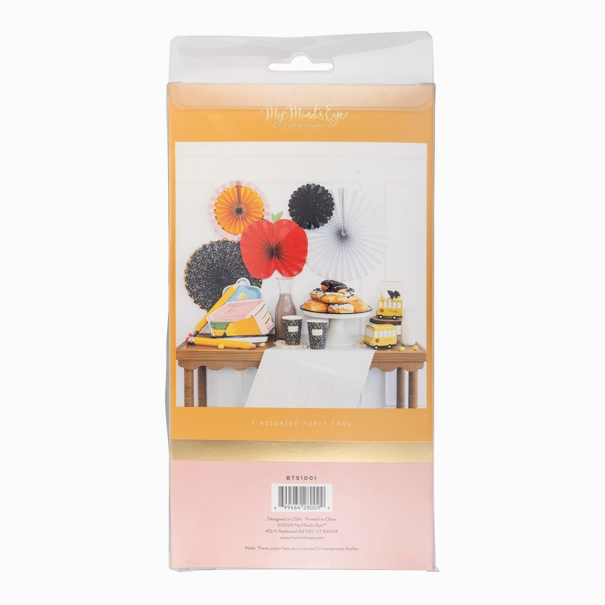hanging paper fans for school events
