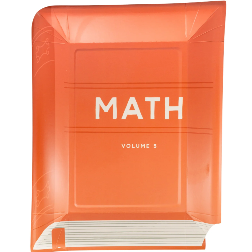Orange book titled 'Math Volume 5' on a white background