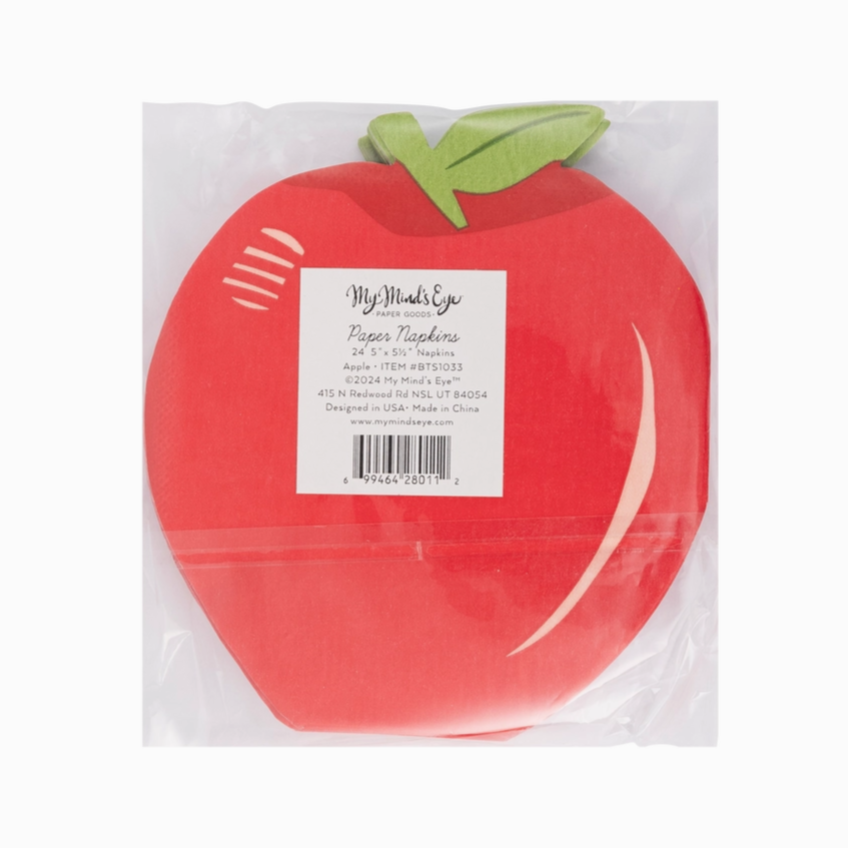 school-themed apple napkins