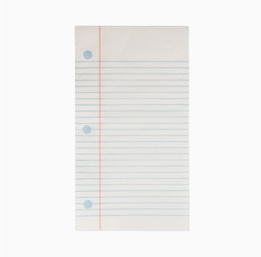 lined paper style napkins for parties