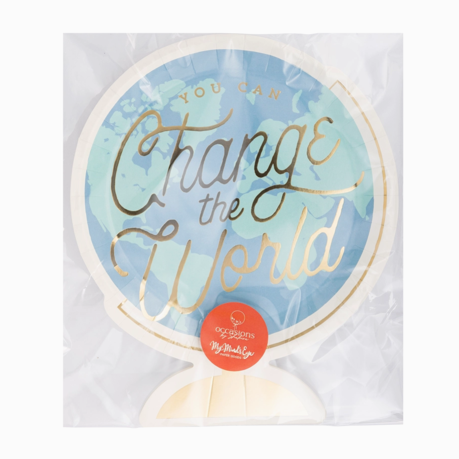 change the world message on paper plates