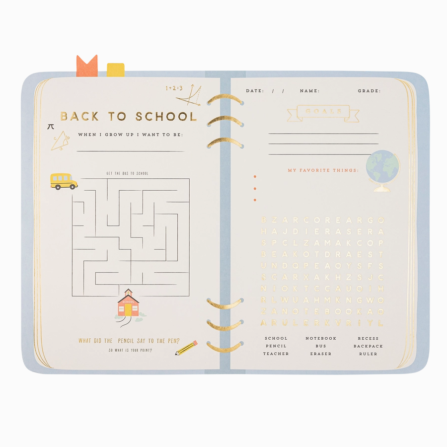 back to school activities paper placemat