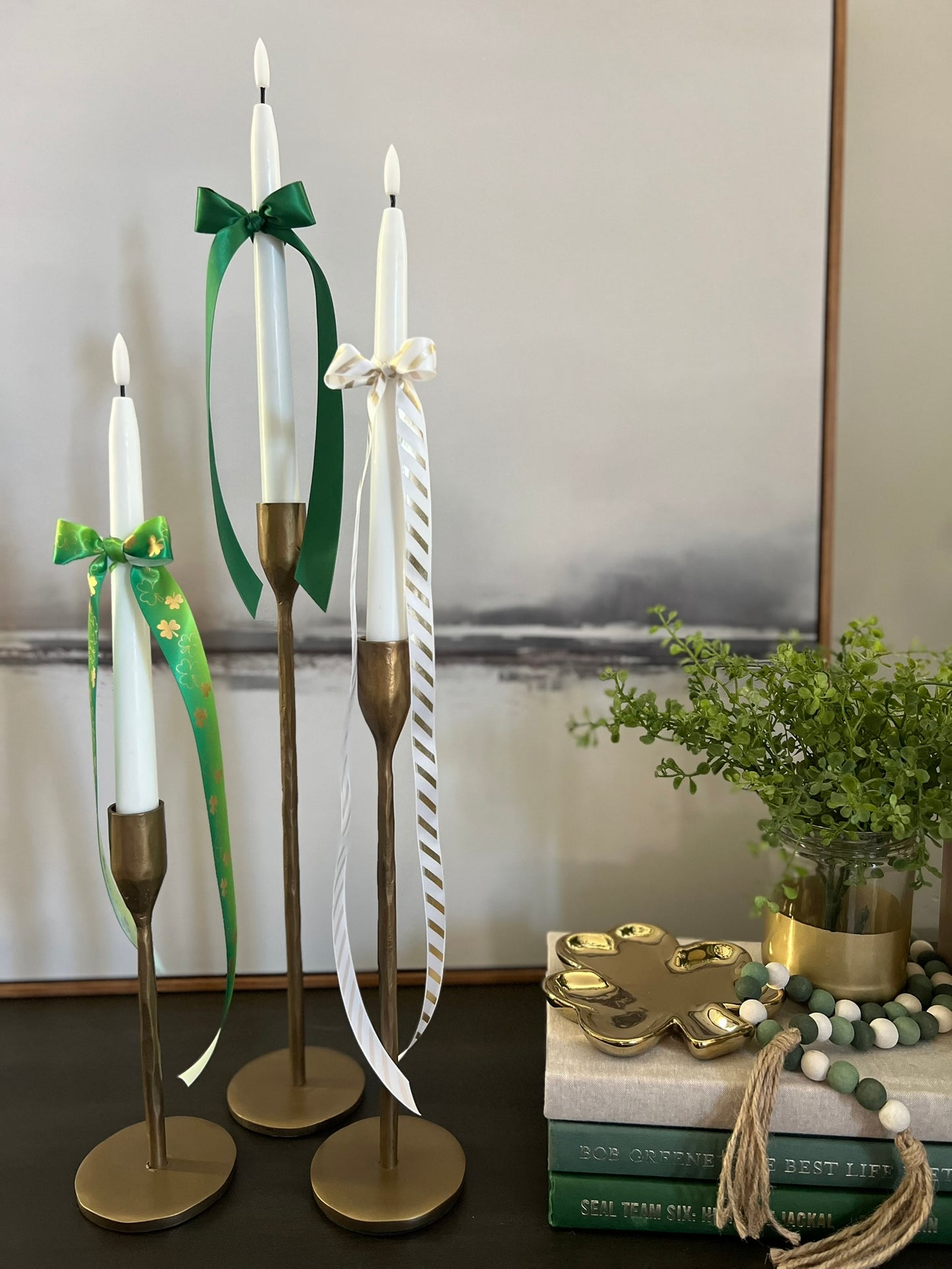 ribbon bundle :: green with shamrocks
