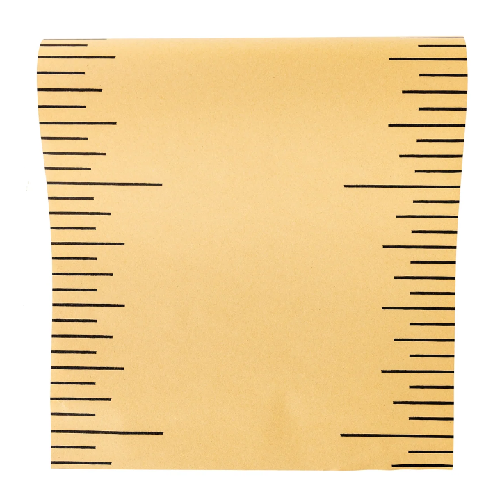 Ruler-themed paper table runner