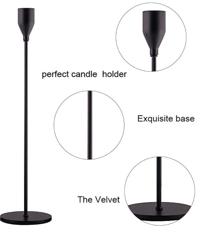 taper candle holders :: matte black {set of 3}