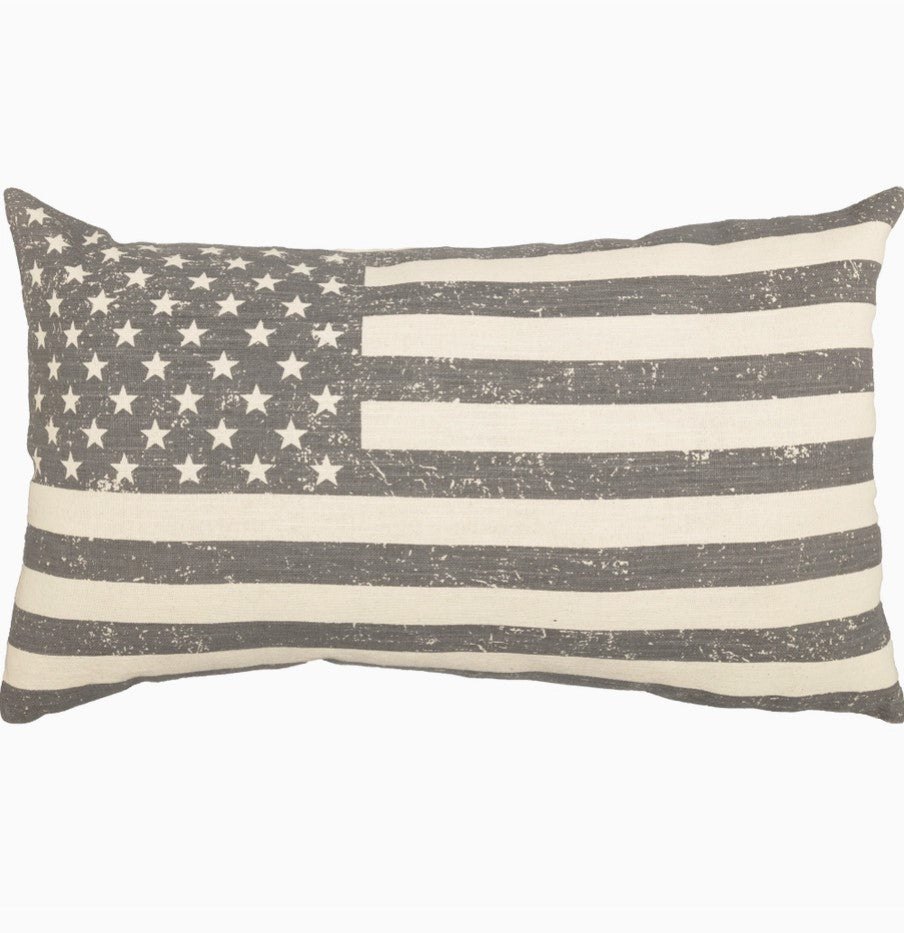 throw pillow cover :: stenciled flag