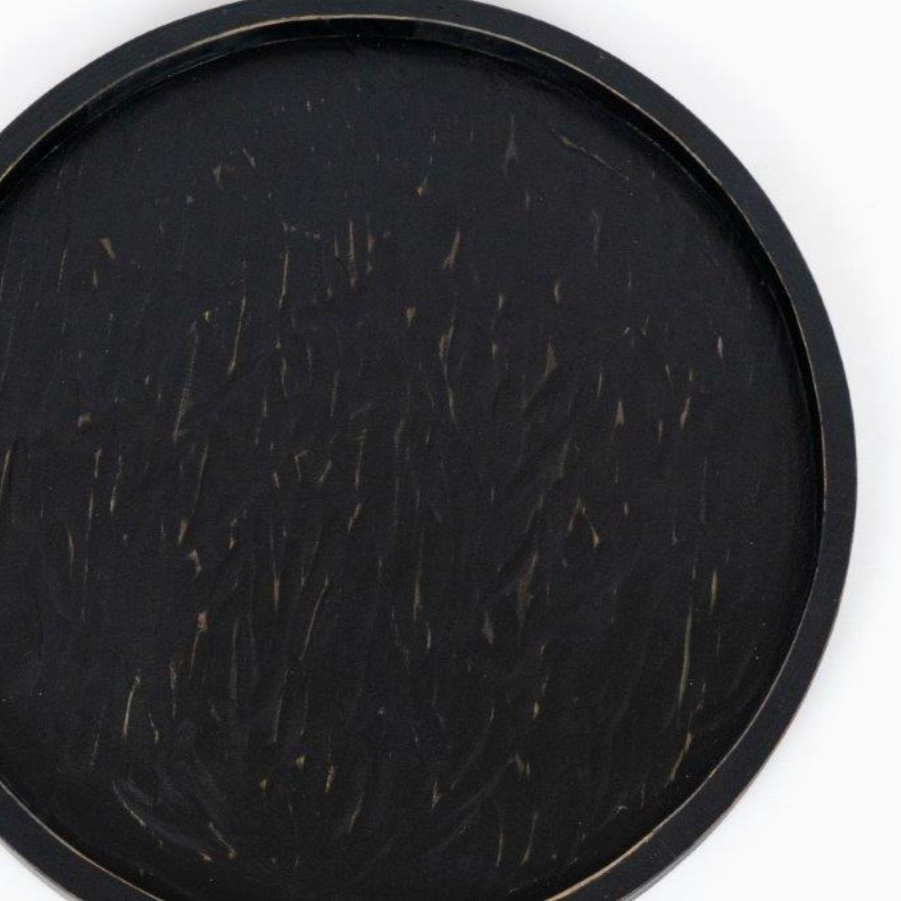 Black wood decorative serving tray