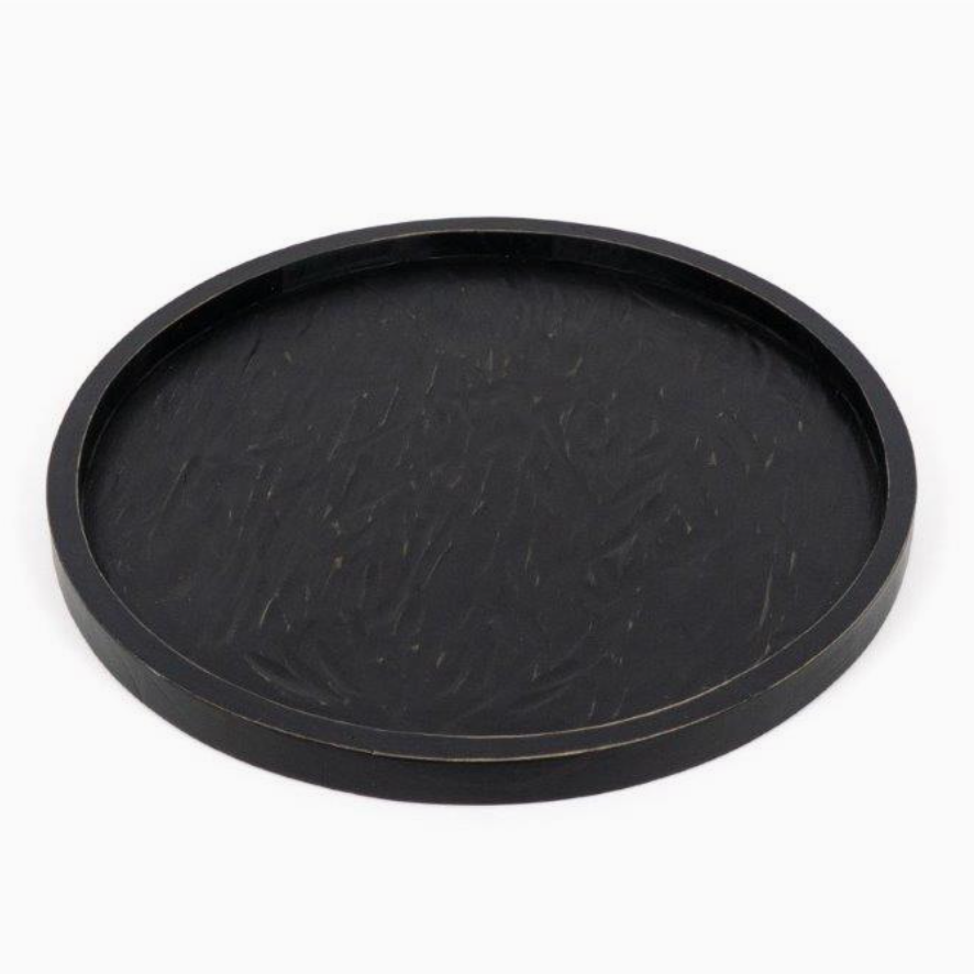 Black wood decorative serving tray