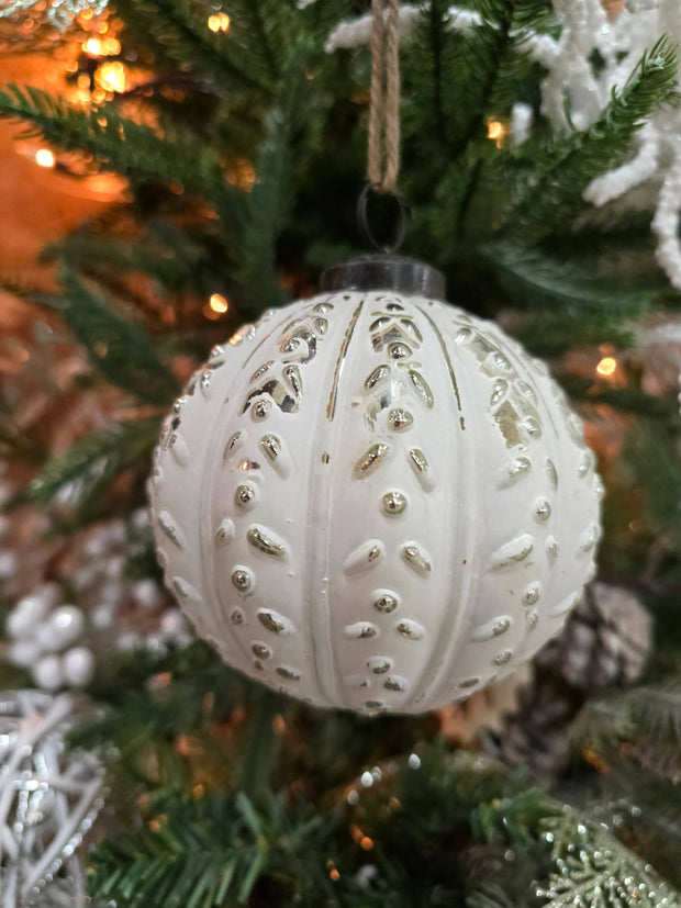 ornament :: white orb 4"