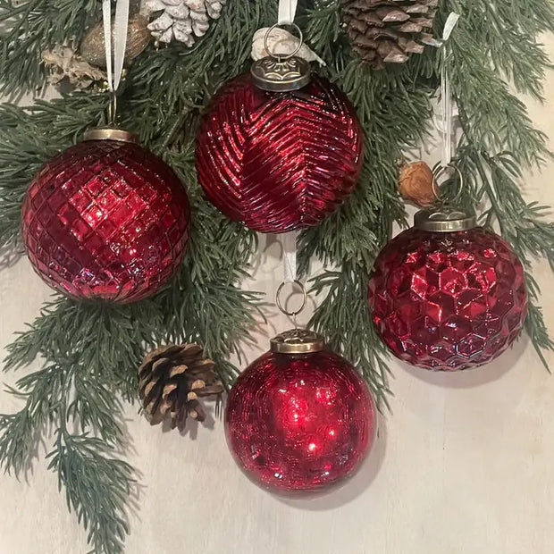 ornaments :: mercury red {set of 4}