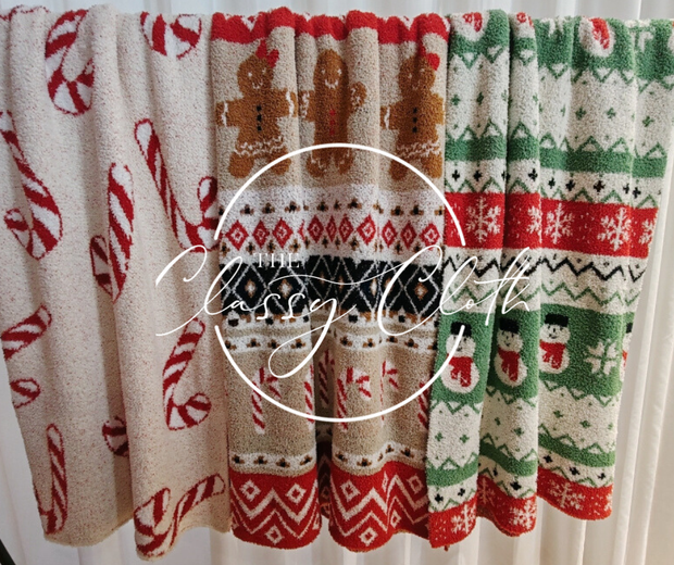 throw blanket :: candy canes
