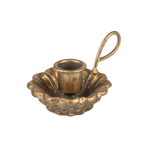 taper candle holder :: antique bronze petal