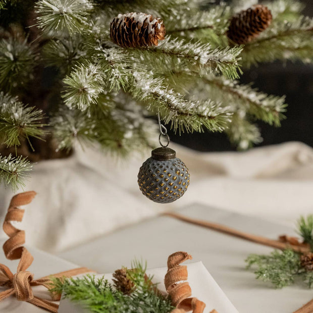 ornament :: kugel gold & grey 2"