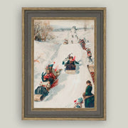 framed artwork :: tobogganing in the countryside
