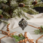 ornament :: kugel geometric silver 4.5"