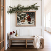 decor print :: santa claus & baby deer