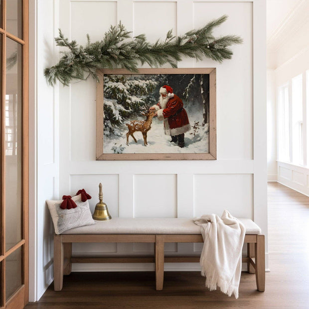 decor print :: santa claus & baby deer