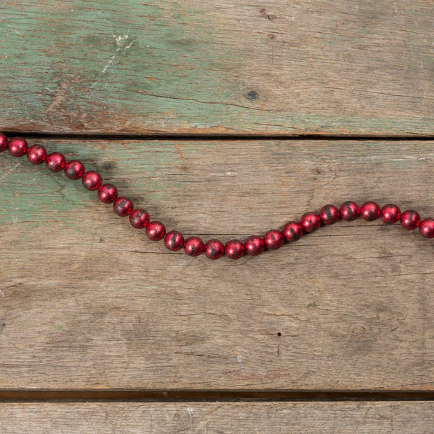 garland :: bead aged red 9' {large beads}
