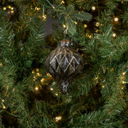 ornament :: kugel geometric silver 4.5"