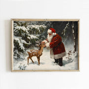 decor print :: santa claus & baby deer