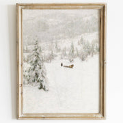 decor print :: vintage winter landscape