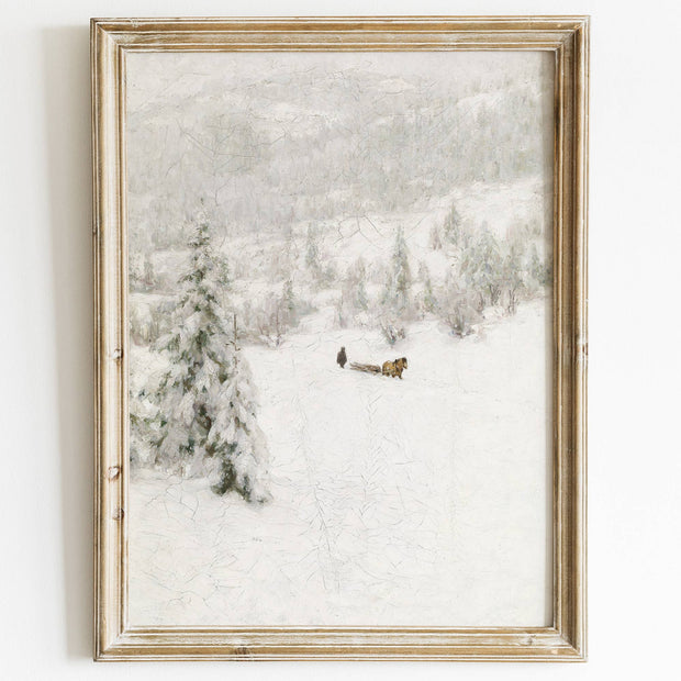 decor print :: vintage winter landscape