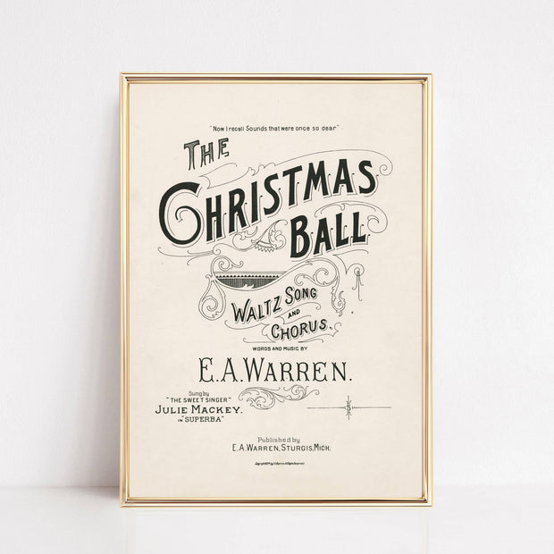 decor print :: vintage christmas ball