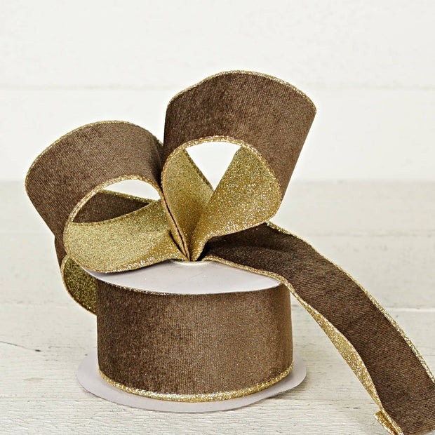 ribbon :: cappuccino velvet/gold