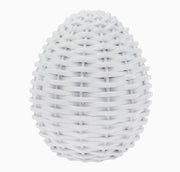 egg :: white wicker 5”H
