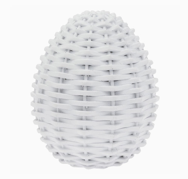 egg :: white wicker 5”H