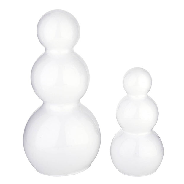 snowmen :: glass white {set of 2}