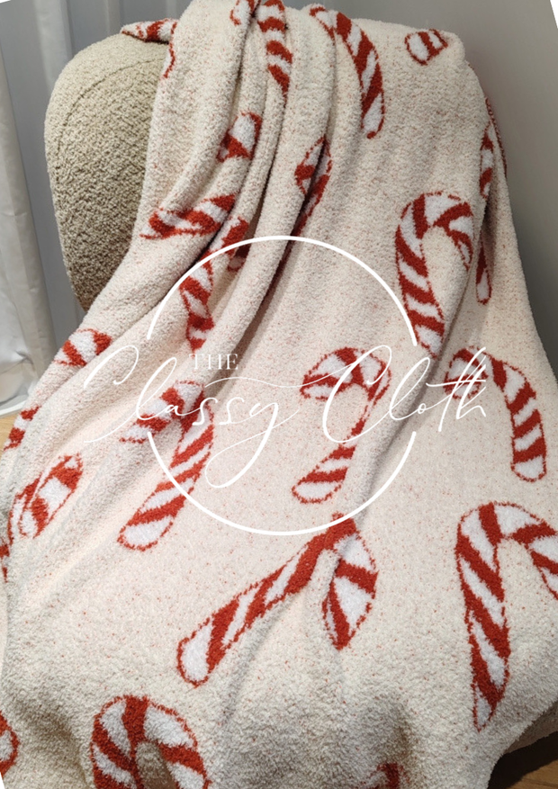 throw blanket :: candy canes