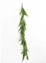 Green garland on a white background