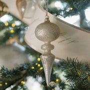 ornament :: glass finial cream