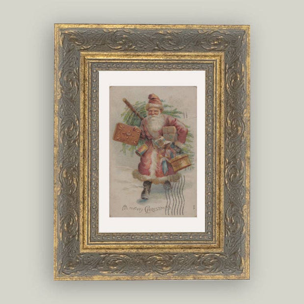 framed artwork :: antique santa postcard