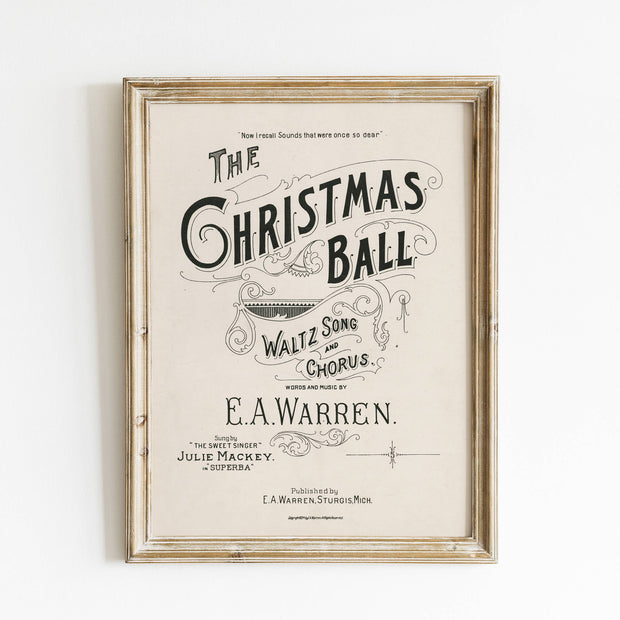 decor print :: vintage christmas ball