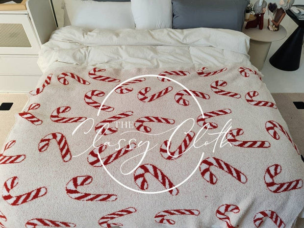 throw blanket :: candy canes