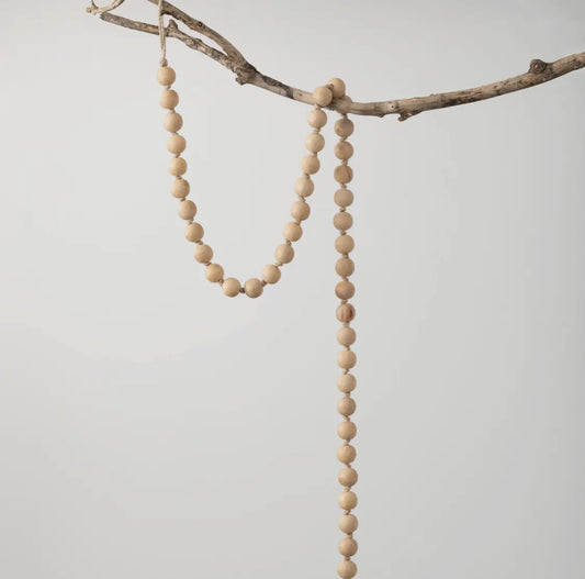 garland :: natural wood beads